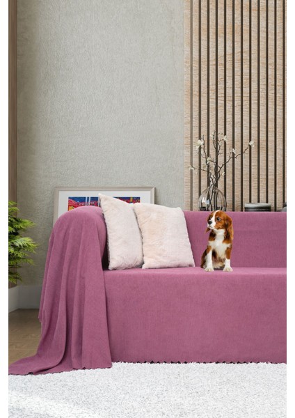 Koltuk Örtüsü | Çekyat Örtüsü | Koltuk Şalı 175X300 Mikrofiber Şönil Çift Taraflı Kaymaz | G.kurusu