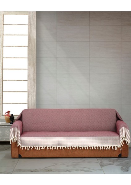 Uludağ El Bağlama Kolları Örten Koltuk Örtüsü Bordo