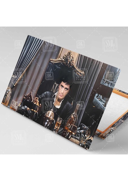 Al Pacino Scarface Tony Montana Mafya Yaralı Yüz 1983 Alpacino Yatay Kanvas Tablo fiyatları