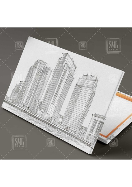 Yapı Inşaat Denetim Bina ve Partman Ev Projesi Building Yatay Kanvas Tablo fiyatları