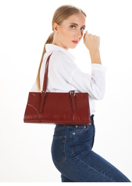 Kadın Bordo Cherry El ve Omuz Çantası NEW299