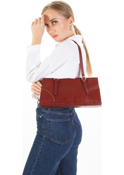 Kadın Bordo Cherry El ve Omuz Çantası NEW299