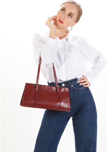 Kadın Bordo Cherry El ve Omuz Çantası NEW299