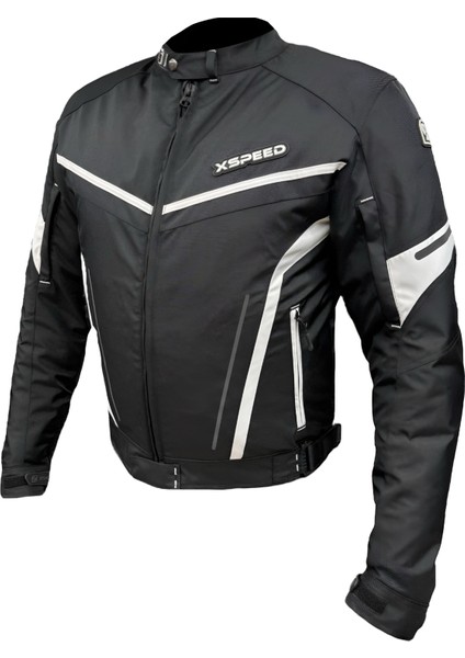 Zeus 4 Mevsimlik Korumalı Motosiklet Montu Yeni Sezon Siyah Beyaz