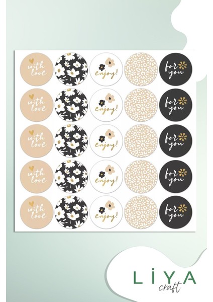 With Love For You Sticker Set E-Ticaret Sticker 48 Adet 3,5 cm