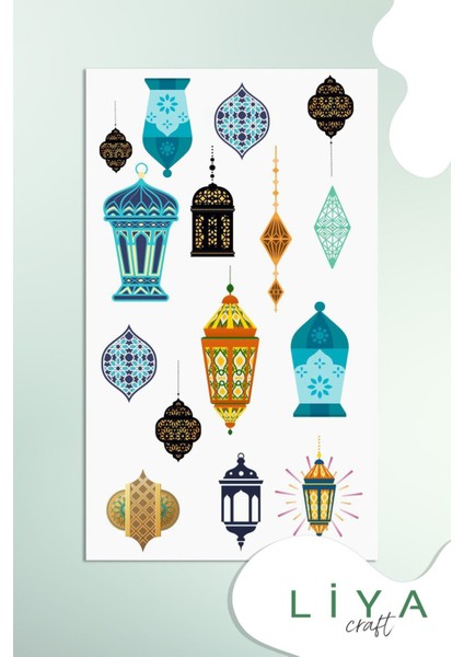 Ramazan Temalı Sticker Set Ramazan Motif Temalı