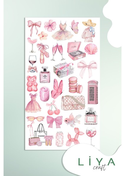 Pempe Temalı Sticker Sevimli Kurdela Set Ajanda Bullet Journal Için Uygun Set