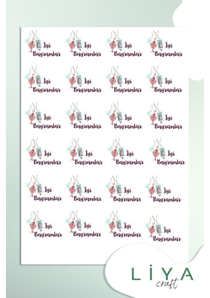 Iyi Bayramlar Etiket Sticker 48 Adet 3,5 cm