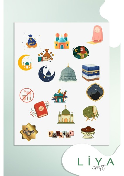 Ramazan Temalı Sticker Set Ramazan Mübarek Sticker Set Ramadan