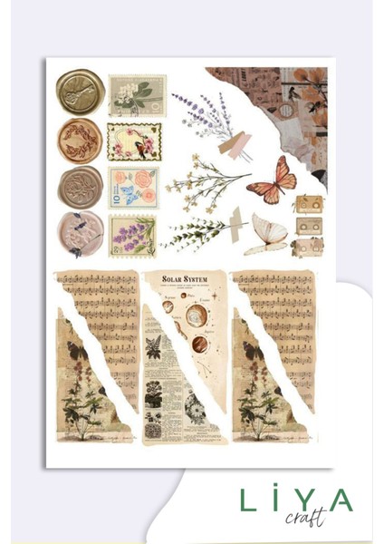 Vintage Brown Kahverengi 5li Sticker Set fiyatları