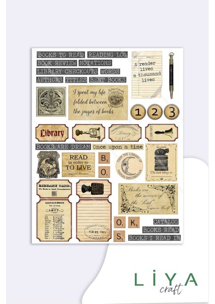 Vintage Brown Kahverengi 5li Sticker Set modelleri