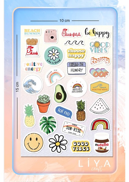 Good Vibes Sticker Seti Planner Ajanda Bullet Journal Için Uygun Set