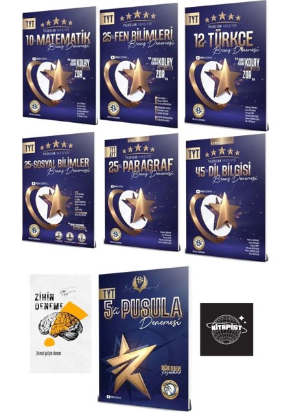 TYT Tüm Dersler Yıldızlar Yarışıyor Ve Pusula 5+1 Deneme+Zihindeneme-Kitapist91
