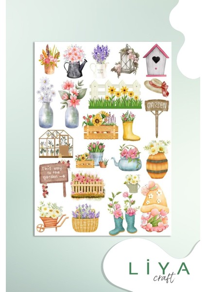 5'li Sevimli Sticker Vintage Girl Kadın Set Ajanda Bullet Journal Için Uygun Set