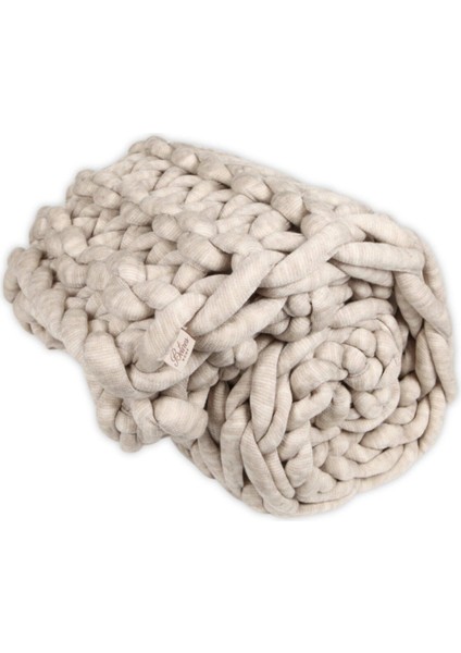 Chunky Ip El Örgü Koltuk Şalı