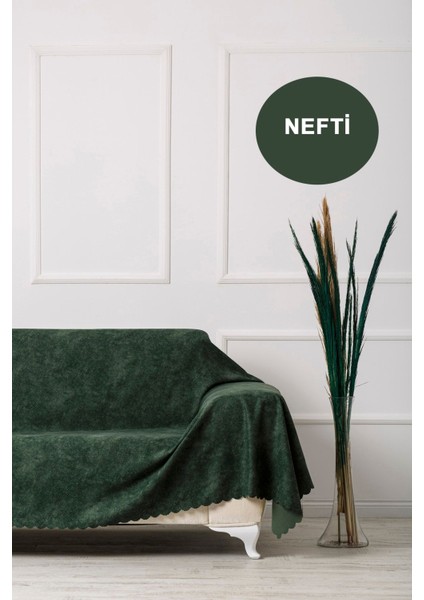 Vessel Nefti Battal Boy Kollarınıda Kapatan Çift Taraflı Çekyat Koltuk Örtüsü Şalı