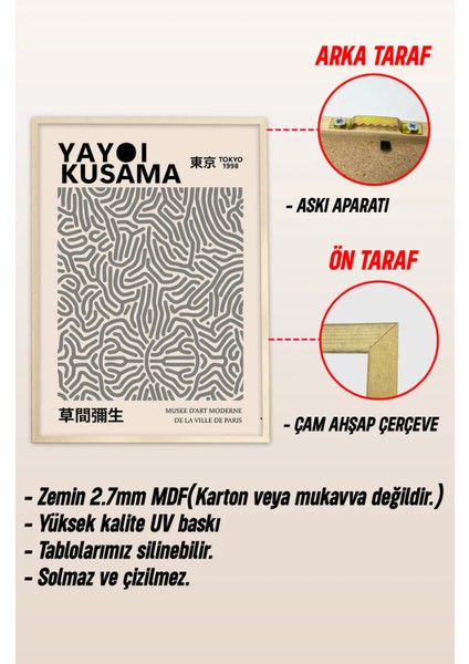 Ahşap Çerçeveli Mdf Tablo Seti Salon ve Oturma Odası Için ÇT3008