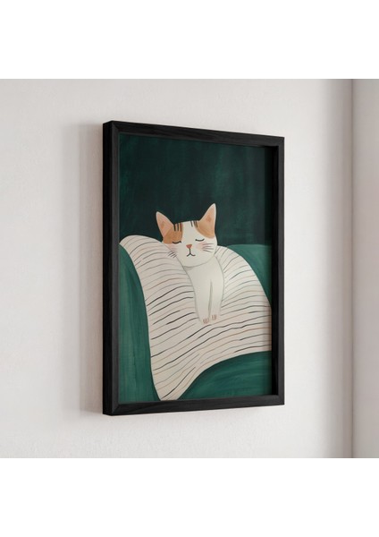Soyut Kedi Sanatı Ahşap Çerçeveli Duvar Kedi Tablosu fiyatları