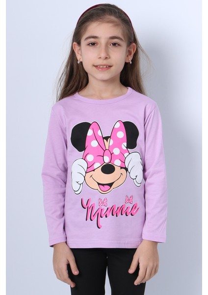 Kız Çocuk Uzun Kollu Tshirt Baskılı Bisiklet Yaka C43 modelleri