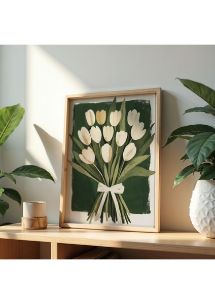 Çiçek Buketi Duvar Sanatı Ahşap Çerçeveli Duvar Tablosu fiyatları