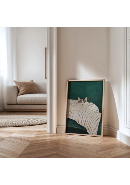 Soyut Kedi Sanatı Ahşap Çerçeveli Duvar Kedi Tablosu fiyatları