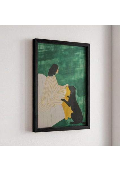 Soyut Evcil Hayvan Illüstrasyonu Ahşap Çerçeveli duvar tablosu fiyatları