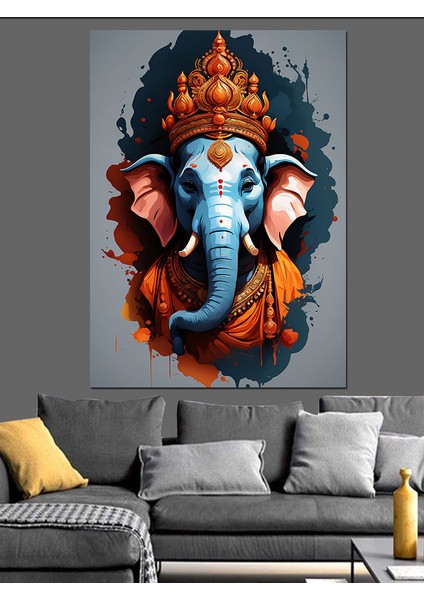 Ganesha Dekoratif Kanvas - Mdf Ahşap Tablo