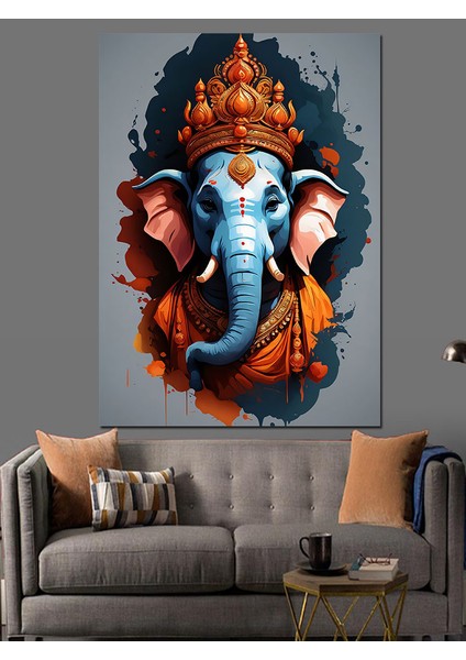 Ganesha Dekoratif Kanvas - Mdf Ahşap Tablo