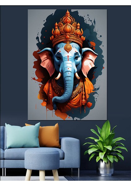 Ganesha Dekoratif Kanvas - Mdf Ahşap Tablo