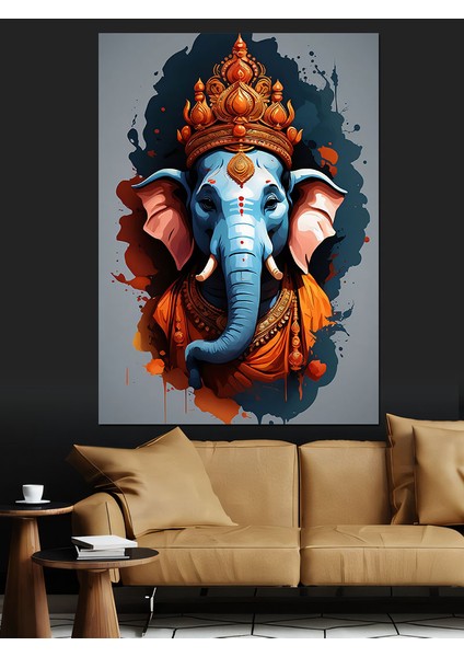 Ganesha Dekoratif Kanvas - Mdf Ahşap Tablo