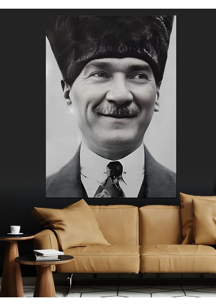 Mustafa Kemal Atatürk Gülüyor Dekoratif Kanvas - Mdf Ahşap Tablo modelleri