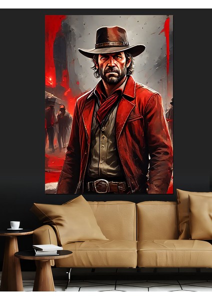 Rdr2 Dekoratif Kanvas - Mdf Ahşap Tablo