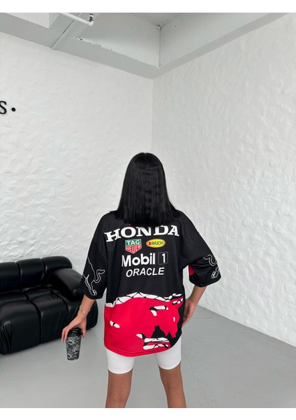 Redbull Baskılı Oversize T-Shirt