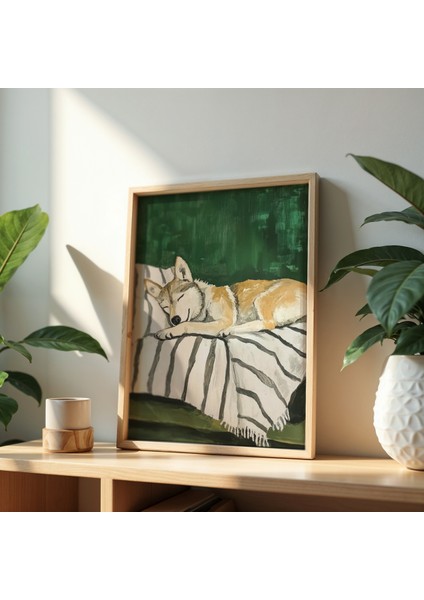Soyut Husky Sanat Baskısı Ahşap Çerçeveli köpek Duvar tablosu fiyatları