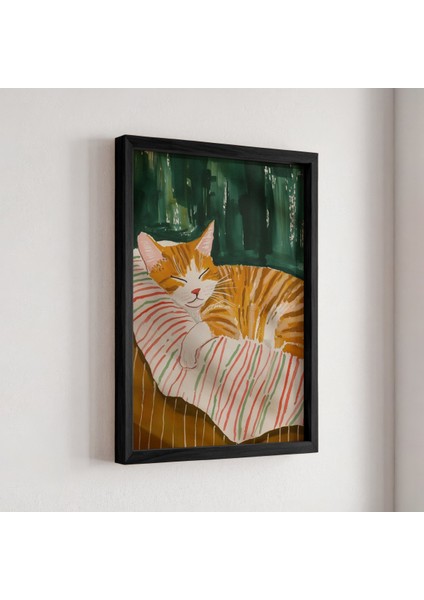Soyut Kedi Sanatı Ahşap Çerçeveli Duvar Kedi Tablosu fiyatları