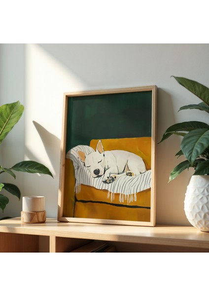 Soyut Köpek Sanat Baskısı Ahşap Çerçeveli köpek Duvar tablosu fiyatları