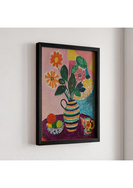 Renkli Çiçek Buketi Sanat Baskısı Duvar Sanatı Ahşap Çerçeveli Duvar Tablosu fiyatları