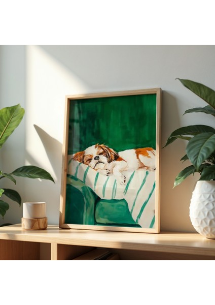 Soyut Köpek Sanat Baskısı Ahşap Çerçeveli köpek Duvar tablosu fiyatları