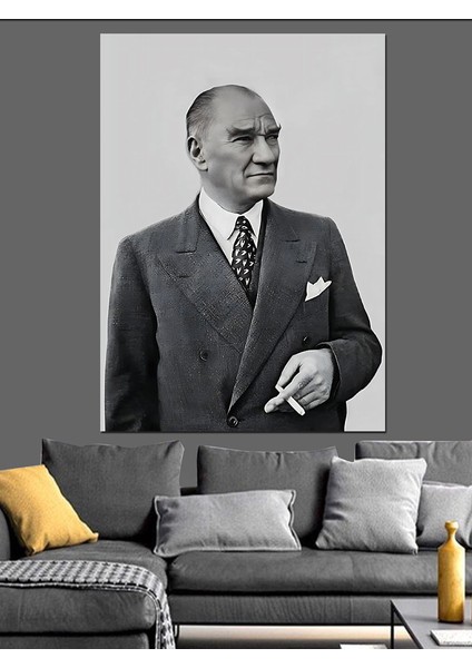 Mustafa Kemal Atatürk Dekoratif Kanvas - Mdf Ahşap Tablo