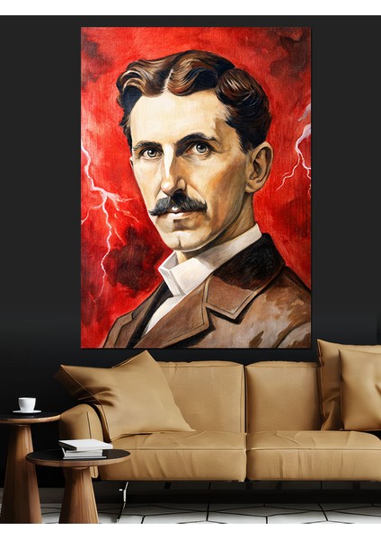 Nikola Tesla Dekoratif Kanvas - Mdf Ahşap Tablo