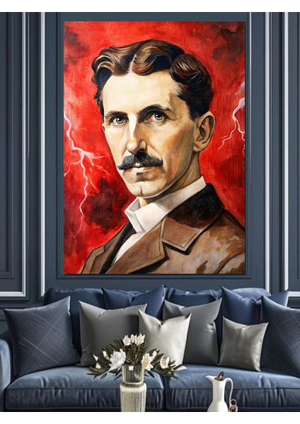 Nikola Tesla Dekoratif Kanvas - Mdf Ahşap Tablo fiyatları