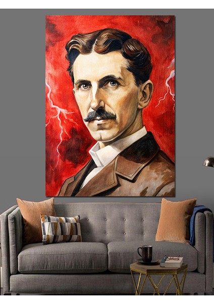 Nikola Tesla Dekoratif Kanvas - Mdf Ahşap Tablo fırsatları