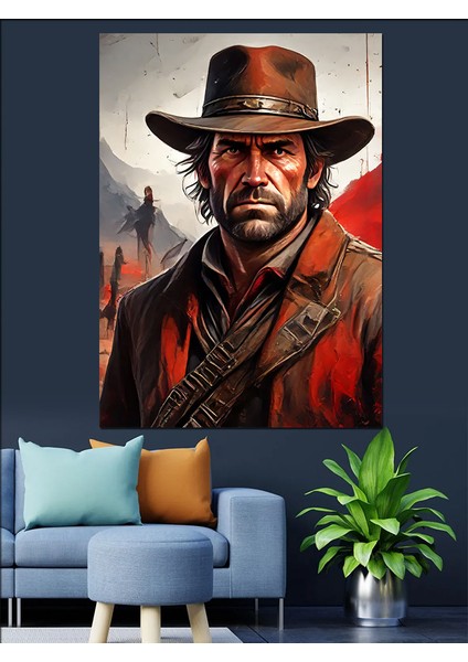 Red Dead Redemption 2 Dekoratif Kanvas - Mdf Ahşap Tablo