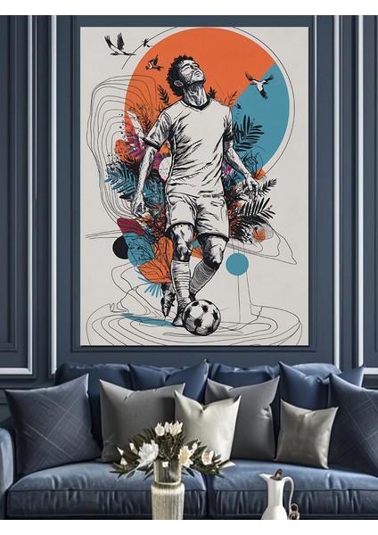 Futbolcu Futbol Temalı Dekoratif Kanvas - Mdf Ahşap Tablo modelleri