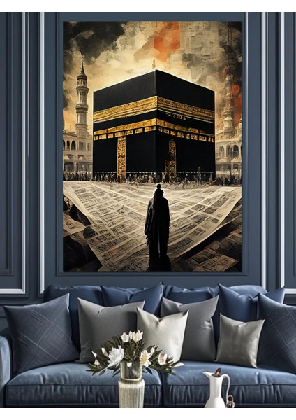 Gazete Fon Kabe Dekoratif Kanvas - Mdf Ahşap Tablo