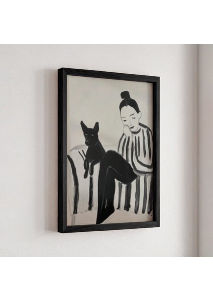 Soyut Köpek Sanat Baskısı Ahşap Çerçeveli köpek Duvar tablosu fiyatları