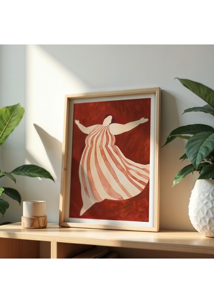 Kahverengi Soyut Figür Baskı Ev ​​dekoru Ahşap Çerçeveli Duvar Tablosu fiyatları