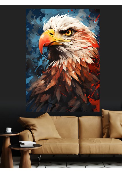 Kartal Dekoratif Kanvas - Mdf Ahşap Tablo
