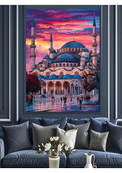 Cami Manzarası Dekoratif Kanvas - Mdf Ahşap Tablo