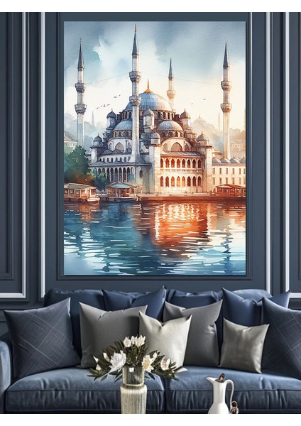 Deniz Kenarında Camii Dekoratif Kanvas - Mdf Ahşap Tablo fiyatları